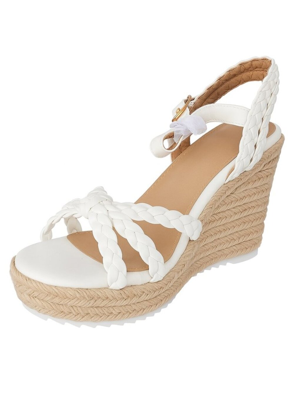 Women's Espadrille Wedge Sandals Braided Strap Ankle Buckle Summer Size 8.5